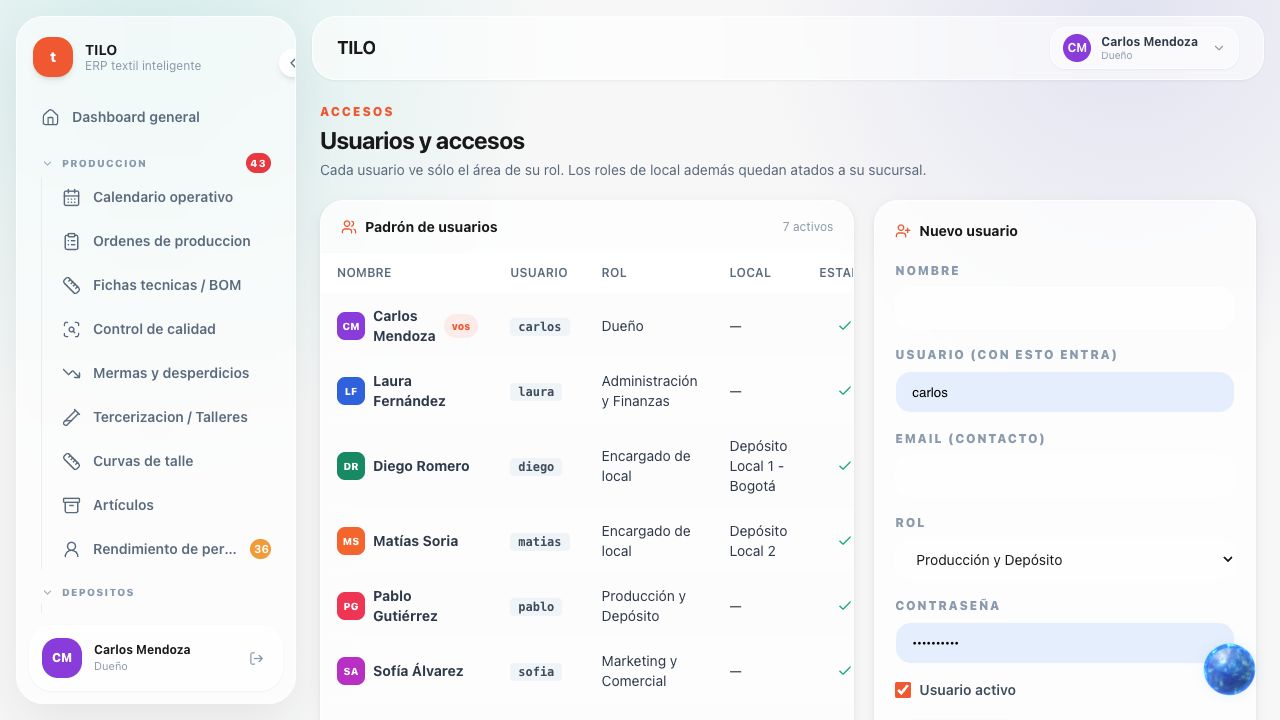 Usuarios y accesos